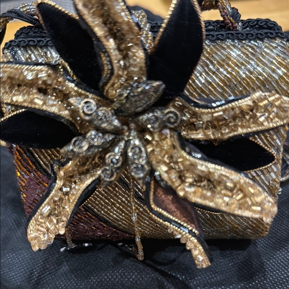 Mary Frances Multicolor Gold and Black Beaded Floral Embellished Shoulder Bag - Picture 7 of 7